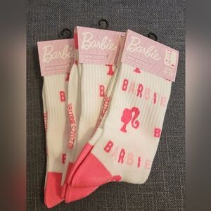 NWT Barbie Crew Socks with Pink Accents (Per Socker)